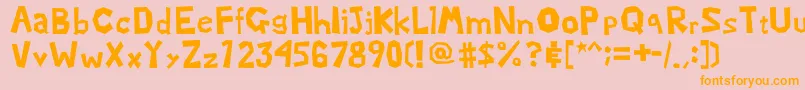 Marioluigi2 Font – Orange Fonts on Pink Background