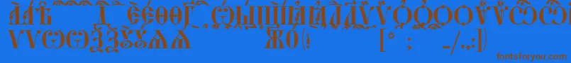 StarouspenskayaCapsKucs Font – Brown Fonts on Blue Background