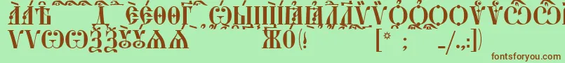 StarouspenskayaCapsKucs Font – Brown Fonts on Green Background