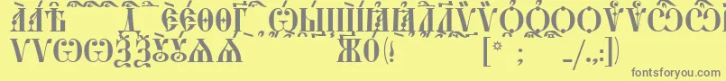 StarouspenskayaCapsKucs Font – Gray Fonts on Yellow Background