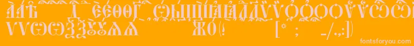 Шрифт StarouspenskayaCapsKucs – розовые шрифты на оранжевом фоне