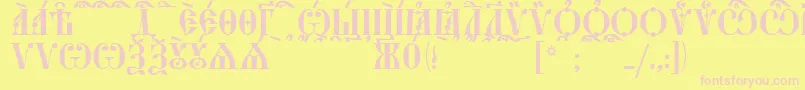 StarouspenskayaCapsKucs Font – Pink Fonts on Yellow Background