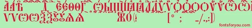 StarouspenskayaCapsKucs Font – Red Fonts on Green Background