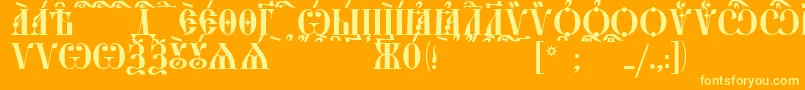 StarouspenskayaCapsKucs Font – Yellow Fonts on Orange Background