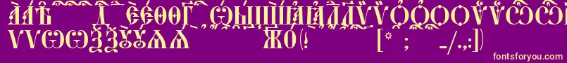 StarouspenskayaCapsKucs Font – Yellow Fonts on Purple Background