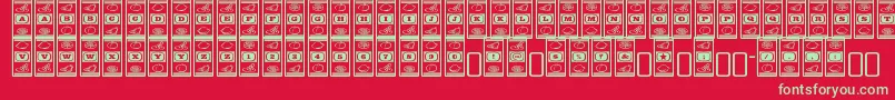 Lucky Font – Green Fonts on Red Background