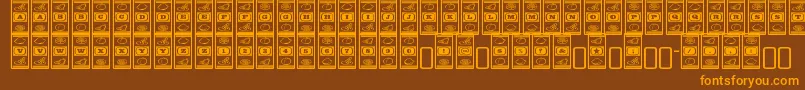 Police Lucky – polices orange sur fond brun