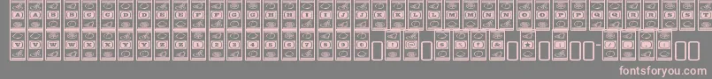 フォントLucky – 灰色の背景にピンクのフォント