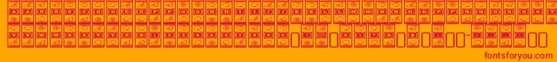 Lucky Font – Red Fonts on Orange Background