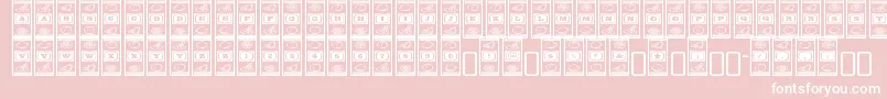 Lucky-Schriftart – Weiße Schriften auf rosa Hintergrund