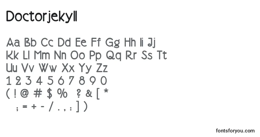 Шрифт Doctorjekyll – алфавит, цифры, специальные символы