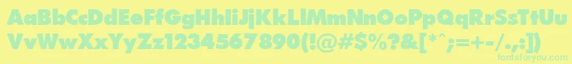 Police FuturapressPress.Ver.1.15 – polices vertes sur fond jaune