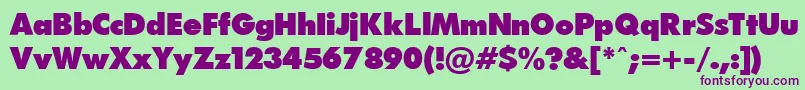FuturapressPress.Ver.1.15 Font – Purple Fonts on Green Background