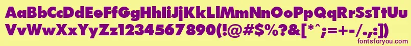 FuturapressPress.Ver.1.15 Font – Purple Fonts on Yellow Background