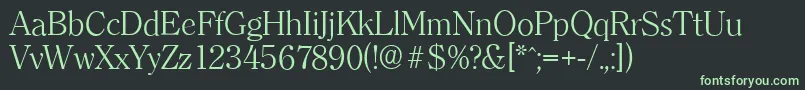 ClearfaceserialLightRegular-fontti – vihreät fontit mustalla taustalla