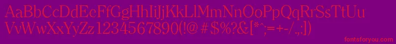 ClearfaceserialLightRegular Font – Red Fonts on Purple Background