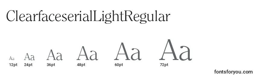 Größen der Schriftart ClearfaceserialLightRegular