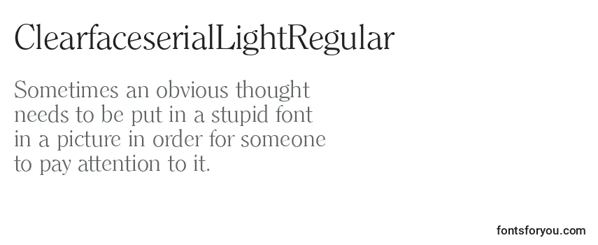 Review of the ClearfaceserialLightRegular Font