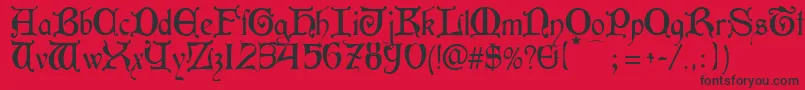 Aneirin Font – Black Fonts on Red Background