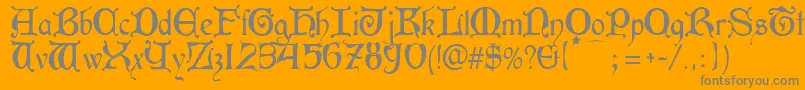 Aneirin-Schriftart – Graue Schriften auf orangefarbenem Hintergrund