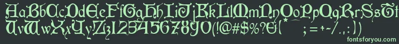フォントAneirin – 黒い背景に緑の文字