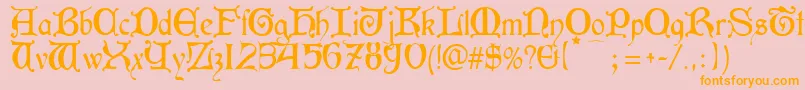 Aneirin Font – Orange Fonts on Pink Background