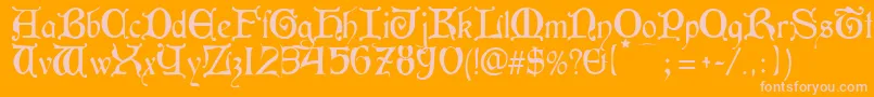 フォントAneirin – オレンジの背景にピンクのフォント