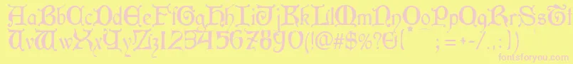 Aneirin-Schriftart – Rosa Schriften auf gelbem Hintergrund