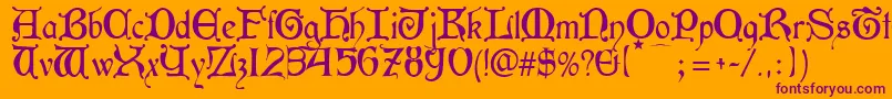 Aneirin Font – Purple Fonts on Orange Background