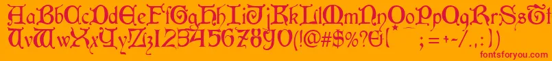 Aneirin Font – Red Fonts on Orange Background