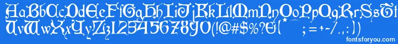 フォントAneirin – 青い背景に白い文字