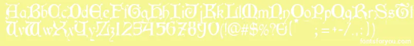 Aneirin Font – White Fonts on Yellow Background