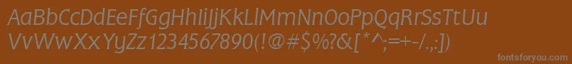 Шрифт FlareLightGothicItalic – серые шрифты на коричневом фоне