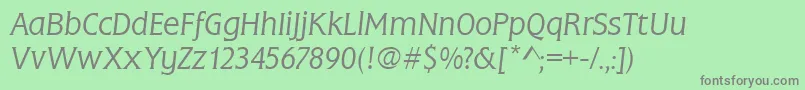 Шрифт FlareLightGothicItalic – серые шрифты на зелёном фоне