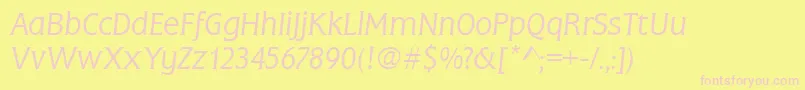 FlareLightGothicItalic Font – Pink Fonts on Yellow Background