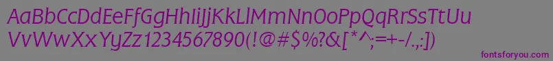 Шрифт FlareLightGothicItalic – фиолетовые шрифты на сером фоне