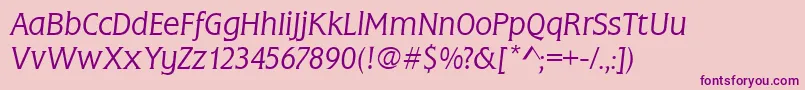 More about FlareLightGothicItalic Font FlareLightGothicItalic Font – Purple Fonts on Pink Background