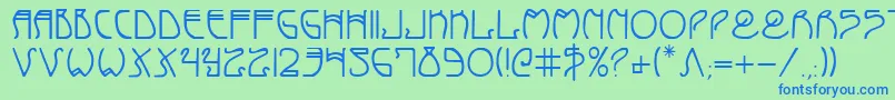 Шрифт Coydeco – синие шрифты на зелёном фоне
