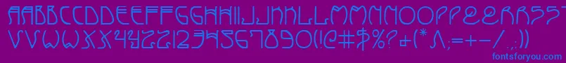 フォントCoydeco – 紫色の背景に青い文字