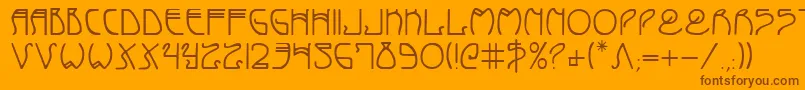 Fonte Coydeco – fontes marrons em um fundo laranja