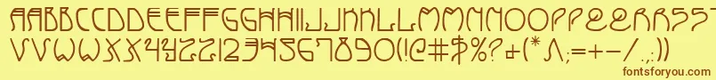 Шрифт Coydeco – коричневые шрифты на жёлтом фоне