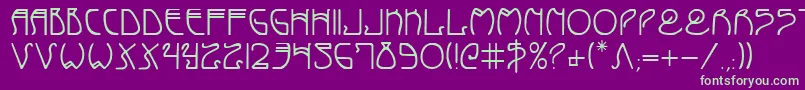 Coydeco-Schriftart – Grüne Schriften auf violettem Hintergrund