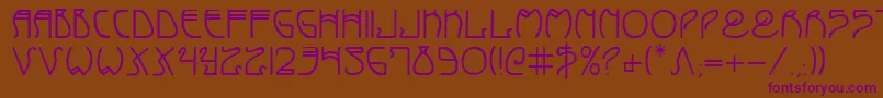 Coydeco-Schriftart – Violette Schriften auf braunem Hintergrund
