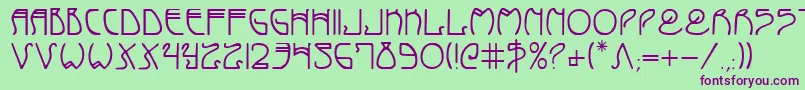 Coydeco-Schriftart – Violette Schriften auf grünem Hintergrund
