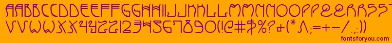 Coydeco Font – Purple Fonts on Orange Background