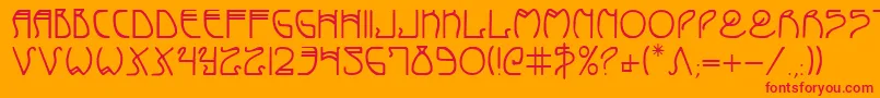 Coydeco Font – Red Fonts on Orange Background