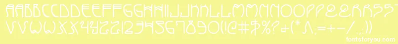 Coydeco-Schriftart – Weiße Schriften auf gelbem Hintergrund