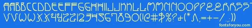 Coydeco-fontti – keltaiset fontit sinisellä taustalla