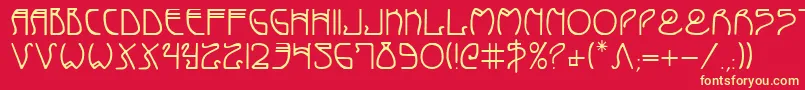 Coydeco-fontti – keltaiset fontit punaisella taustalla