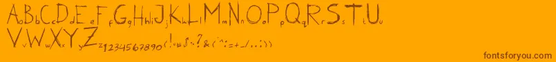 KarenErc2006 Font – Brown Fonts on Orange Background